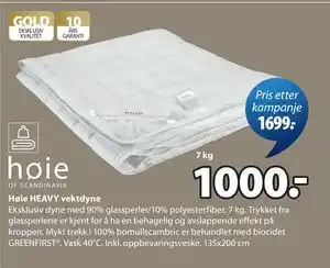 JYSK Høie HEAVY vektdyne tilbud