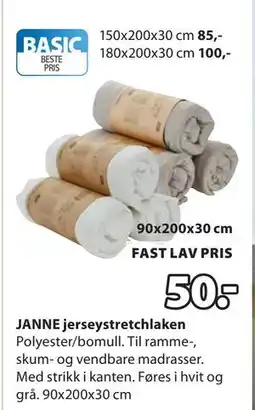 JYSK JANNE jerseystretchlaken tilbud