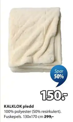 JYSK KALKLOK pledd tilbud