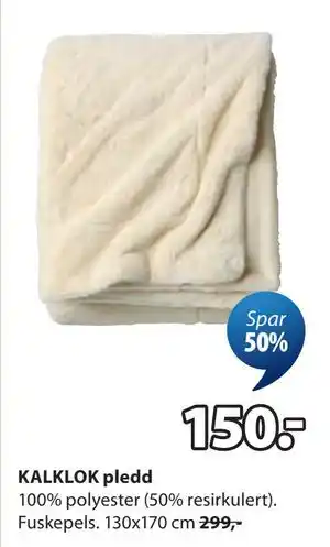 JYSK KALKLOK pledd tilbud