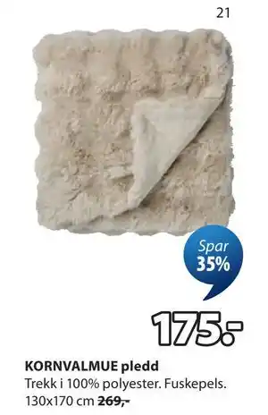 JYSK KORNVALMUE pledd tilbud