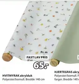 JYSK HVITMYRAK akrylduk tilbud