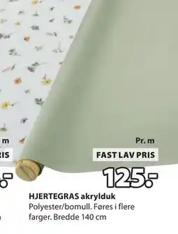 JYSK HJERTEGRAS akrylduk tilbud
