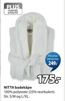JYSK NITTA badekåpe tilbud