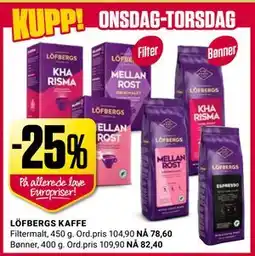 Europris LÖFBERGS KAFFE tilbud