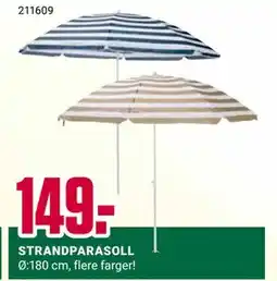Europris STRANDPARASOLL tilbud
