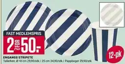 Europris ENGANGS STRIPETE, Medlemspris tilbud