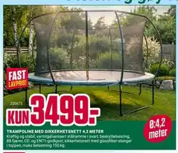 Europris TRAMPOLINE MED SIKKERHETSNETT 4,2 METER tilbud