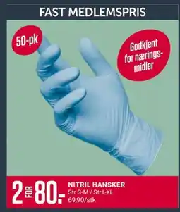 Europris NITRIL HANSKER, Medlemspris tilbud
