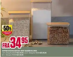 Europris OPPBEVARINGSBOKS MED BAMBUSLOKK tilbud