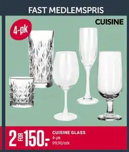 Europris CUISINE GLASS, Medlemspris tilbud