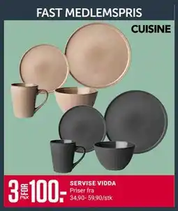 Europris SERVISE VIDDA, Medlemspris tilbud
