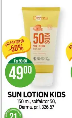 Kiwi SUN LOTION KIDS tilbud