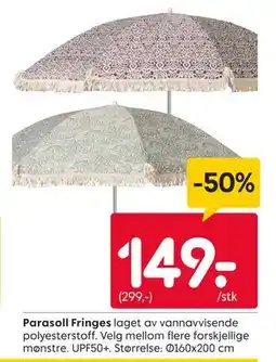 Rusta Parasoll Fringes tilbud