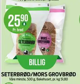 Kiwi SETERBRØD/MORS GROVBRØD tilbud