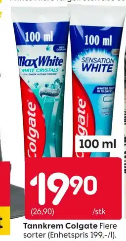 Rusta Tannkrem Colgate tilbud