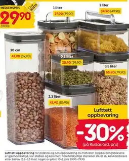 Rusta Lufttett oppbevaring tilbud