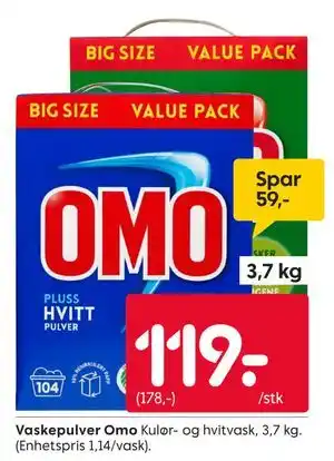 Rusta Vaskepulver Omo tilbud
