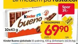 Rusta Kinder Bueno sjokolade, Medlemspris tilbud
