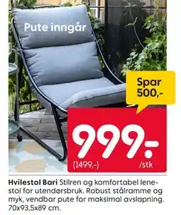 Rusta Hvilestol Bari tilbud