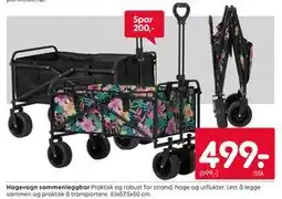 Rusta Hagevogn sammenleggbar tilbud
