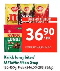 Jacobs Kvikk lunsj biter/ M/Toffin/Non Stop tilbud