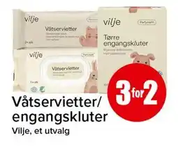 Spar Våtservietter/engangskluter tilbud