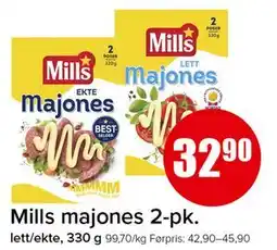 Spar Mills majones 2-pk tilbud