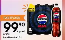 Gigaboks Pepsi Max 8 x 1,5 l tilbud