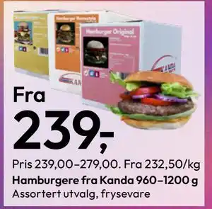 Hamburgere fra Kanda 960–1200 g
