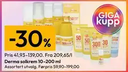 Gigaboks Derma solkrem 10–200 ml tilbud