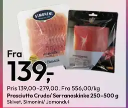 Gigaboks Prosciutto Crudo/ Serranoskinke 250–500 g tilbud
