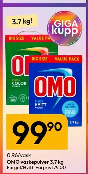 Gigaboks OMO vaskepulver 3,7 kg tilbud