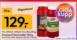Gigaboks Pommes Frites krydder 700 g tilbud