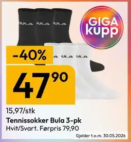 Gigaboks Tennissokker Bula 3-pk tilbud