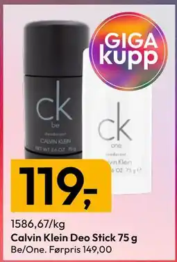 Gigaboks Calvin Klein Deo Stick 75 g tilbud