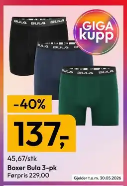 Gigaboks Boxer Bula 3-pk tilbud