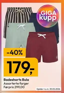 Gigaboks Badeshorts Bula tilbud