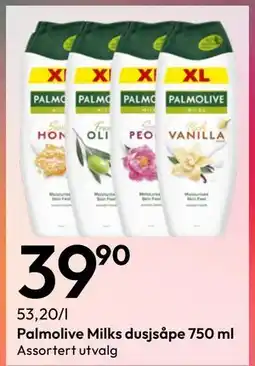 Gigaboks Palmolive Milks dusjsåpe 750 ml tilbud