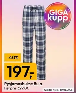 Gigaboks Pysjamasbukse Bula tilbud