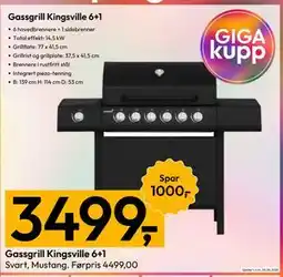 Gigaboks Gassgrill Kingsville 6+1 tilbud