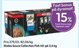Gigaboks Sheba Sauce Collection Fish 40-pk 3,4 kg tilbud