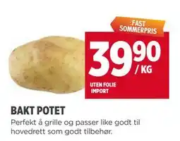 Meny BAKT POTET tilbud