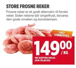 Meny STORE FROSNE REKER tilbud