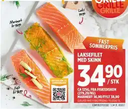 Meny LAKSEFILET MED SKINN tilbud