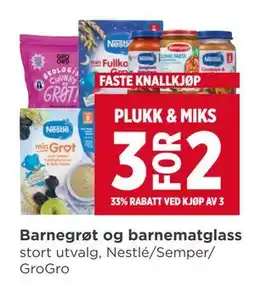 Meny Barnegrøt og barnematglass tilbud