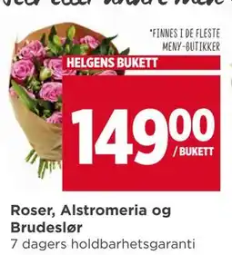 Meny Roser, Alstromeria og Brudeslør tilbud