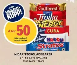 Matkroken NIDAR SJOKOLADEBARER, Medlemspris tilbud
