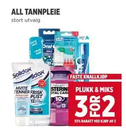 Meny ALL TANNPLEIE tilbud