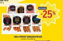 Coop Prix GRILL PERFEKT BURGERE/PØLSER tilbud
